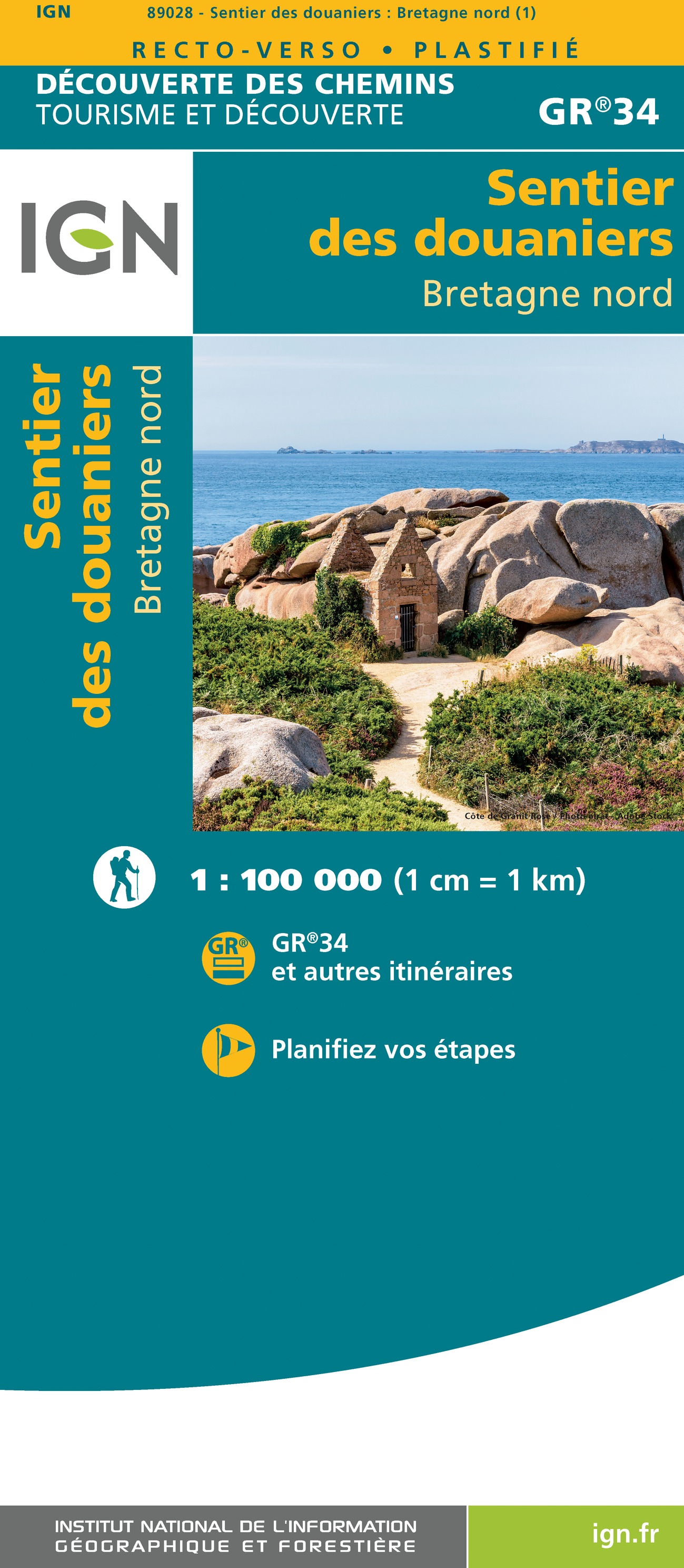 Wandelkaart - Wegenkaart - landkaart 89028 Sentier des Douaniers - Bre