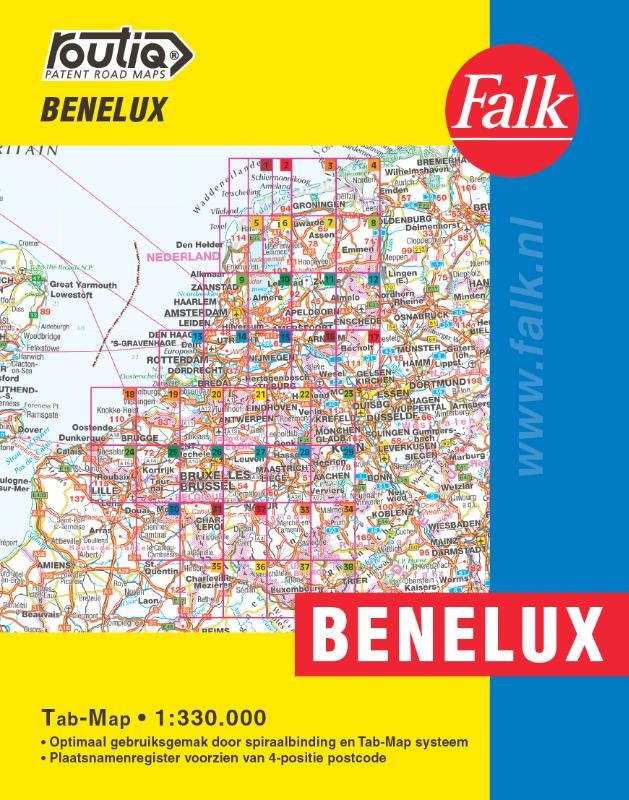 Online bestellen: Wegenatlas Autokaart Benelux Tab Map | Falk