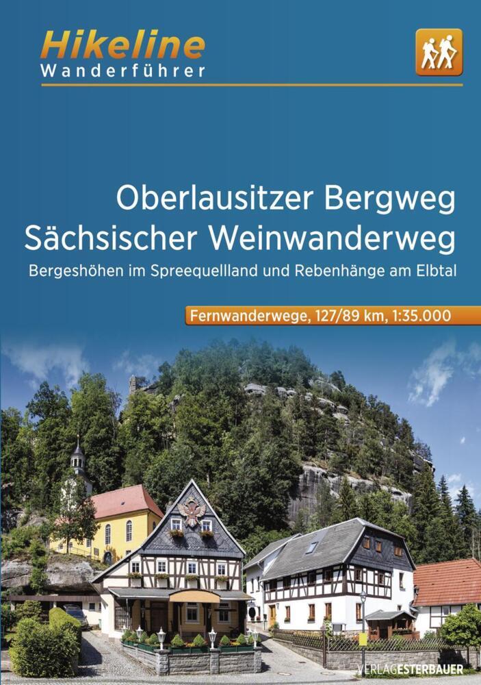 Online bestellen: Wandelgids Hikeline Oberlausitzer Bergweg - Sächsischer Weinwanderweg | Esterbauer