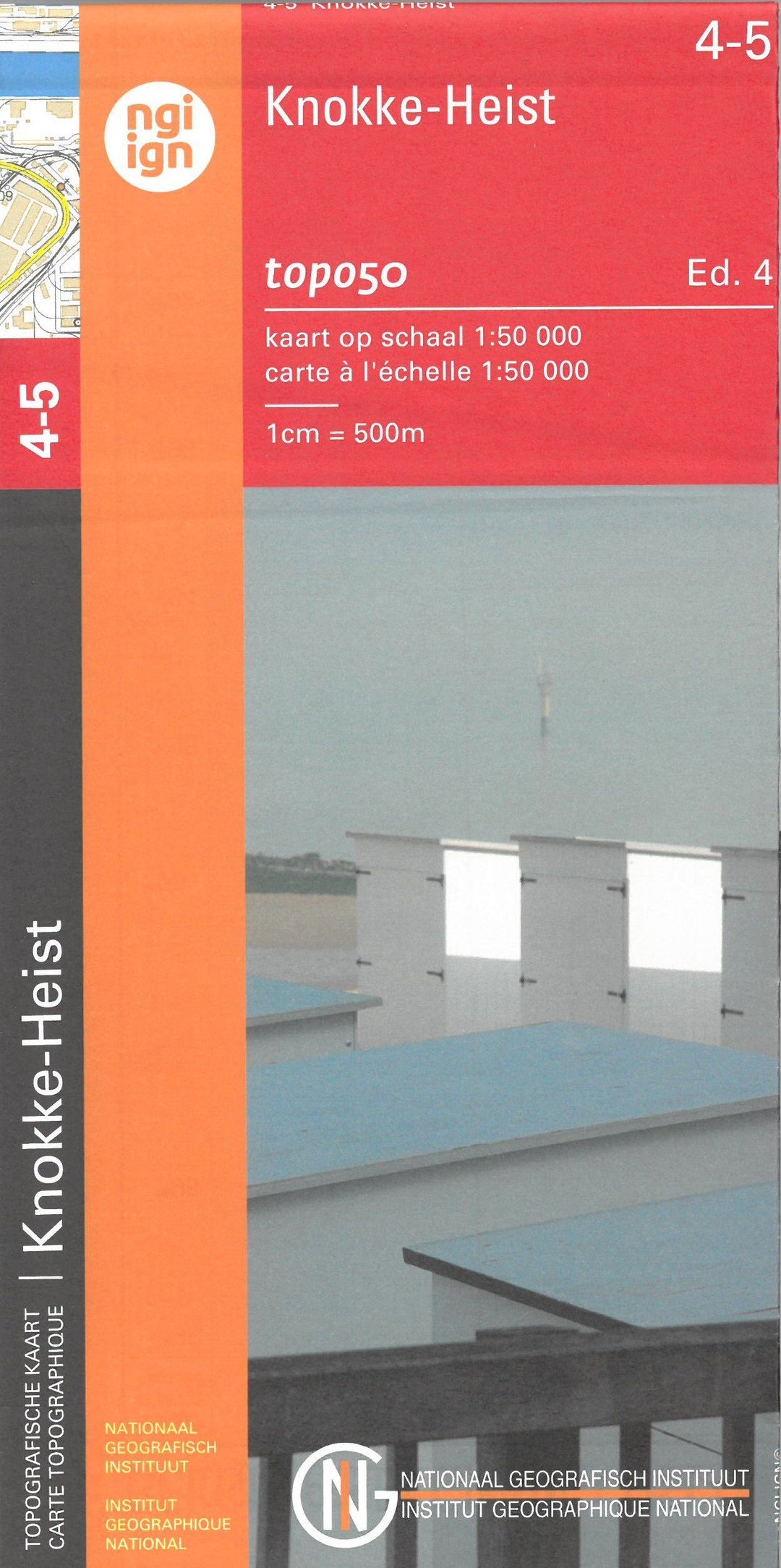 Online bestellen: Topografische kaart - Wandelkaart 04-05 Topo50 Knokke - Heist | NGI - Nationaal Geografisch Instituut