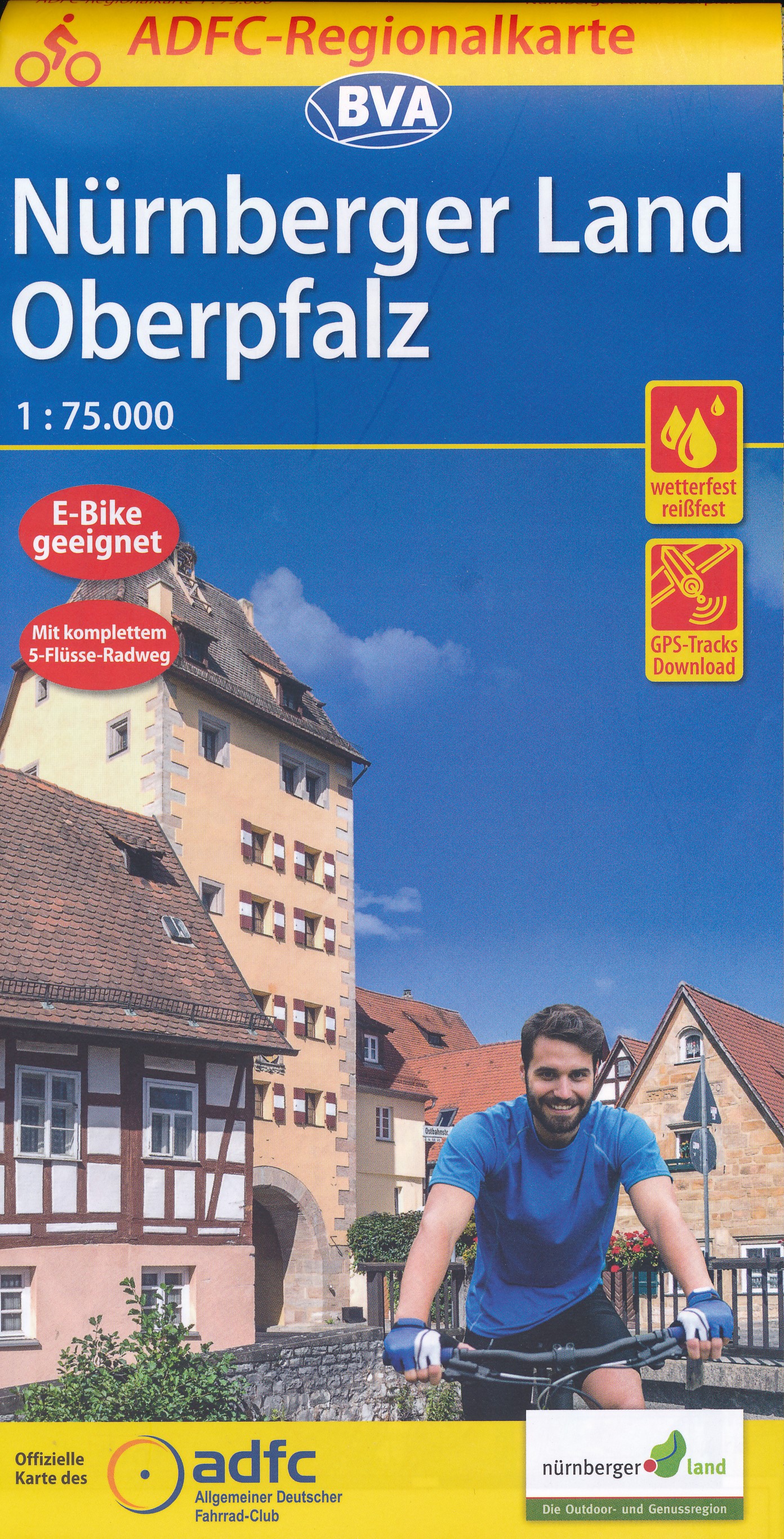 Online bestellen: Fietskaart ADFC Regionalkarte Nürnberger Land - Oberpfalz | BVA BikeMedia