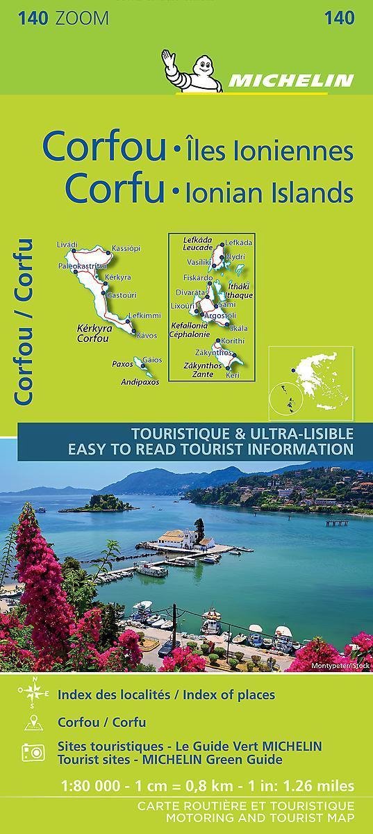 Online bestellen: Wegenkaart - landkaart 140 Corfu & the Ionian Islands | Michelin