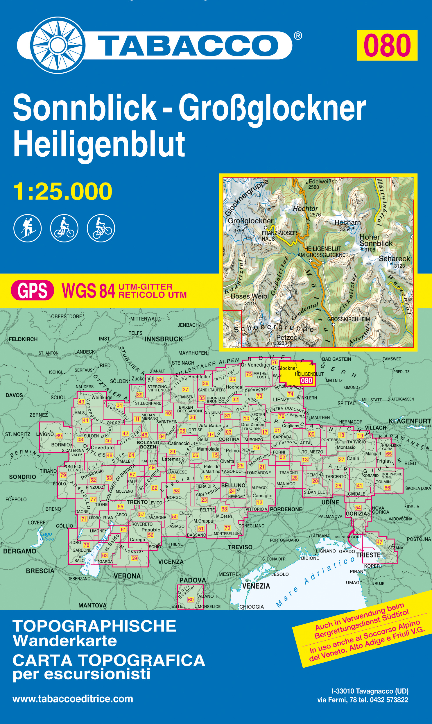 Wandelkaart 080 Sonnblick - Groβglo…