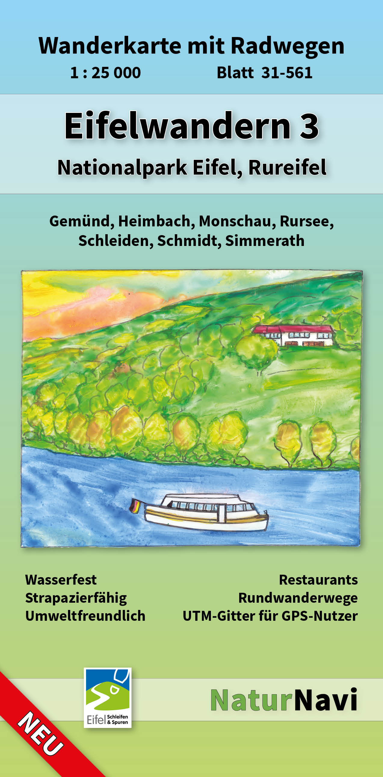 Online bestellen: Wandelkaart 31-561 Eifelwandern 3 - Nationalpark Eifel, Rureifel | NaturNavi