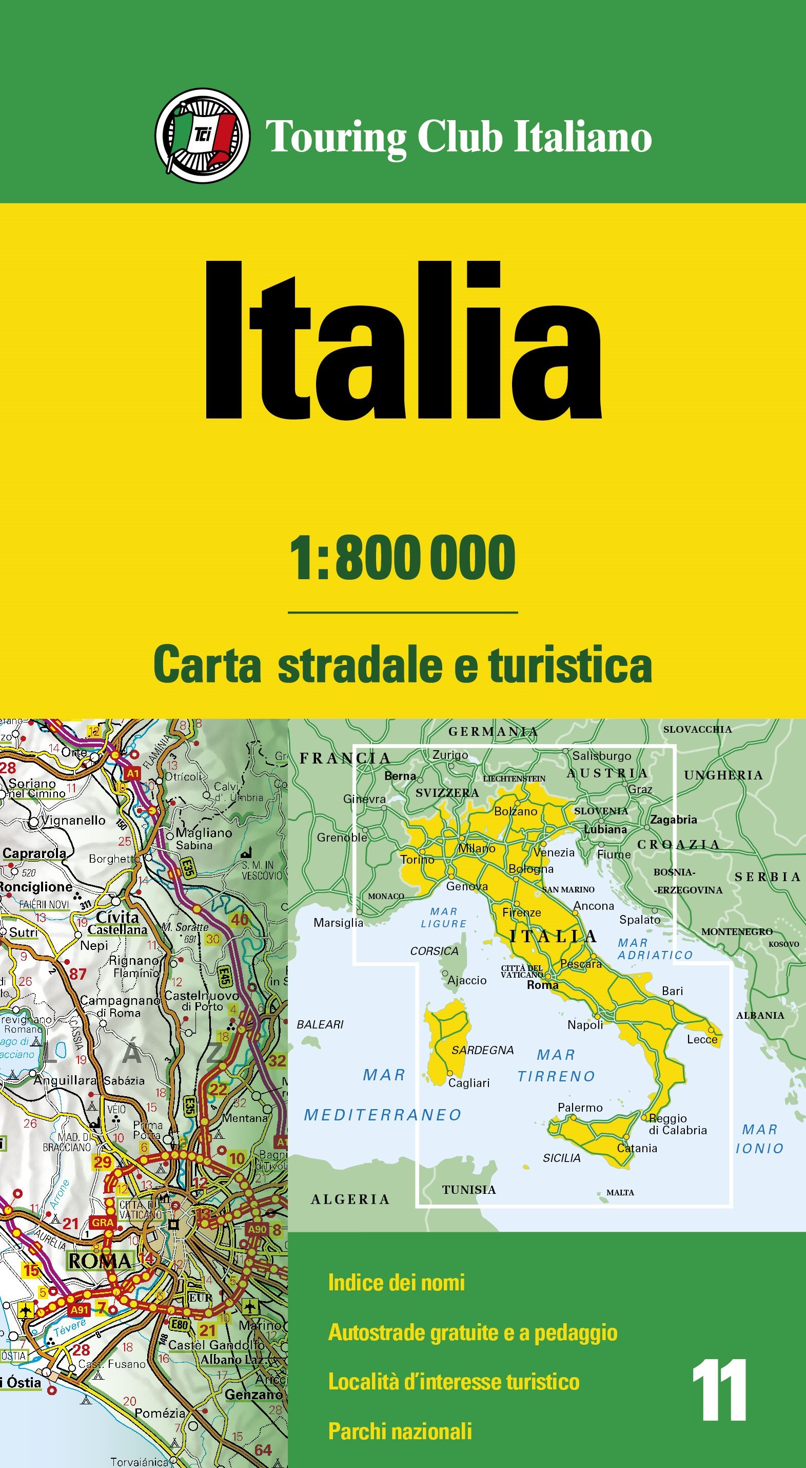Online bestellen: Wegenkaart - landkaart Italia - Italië | Touring Club Italiano