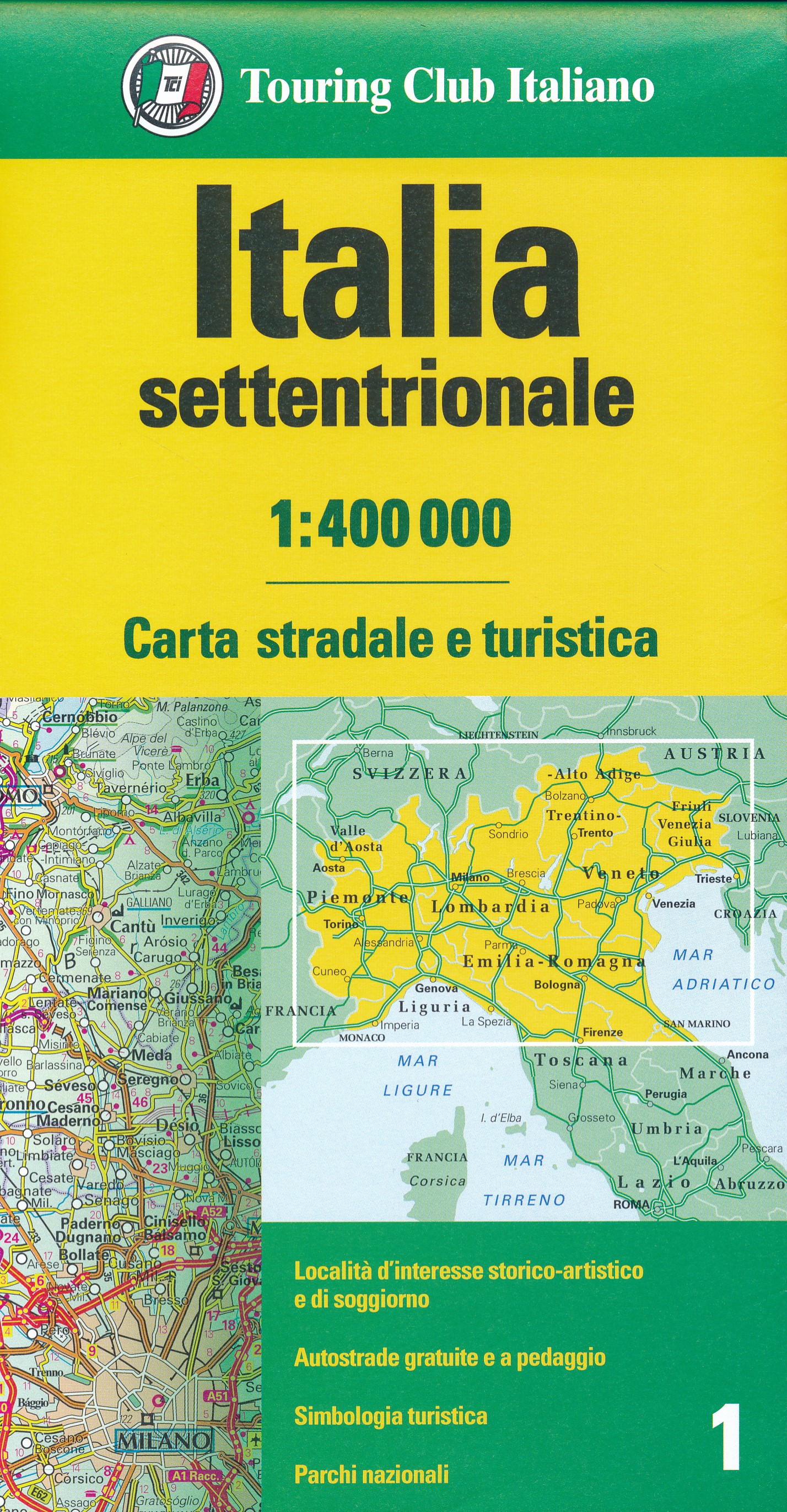 Online bestellen: Wegenkaart - landkaart Italia Nord settentrionale - Noord Italië | Touring Club Italiano
