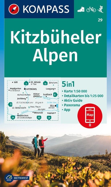 Online bestellen: Wandelkaart 29 Kitzbüheler Alpen | Kompass