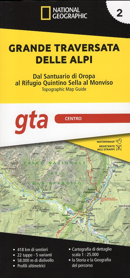 Online bestellen: Wandelatlas 2 Grande traversata delle Alpi - GTA Centro | National Geographic