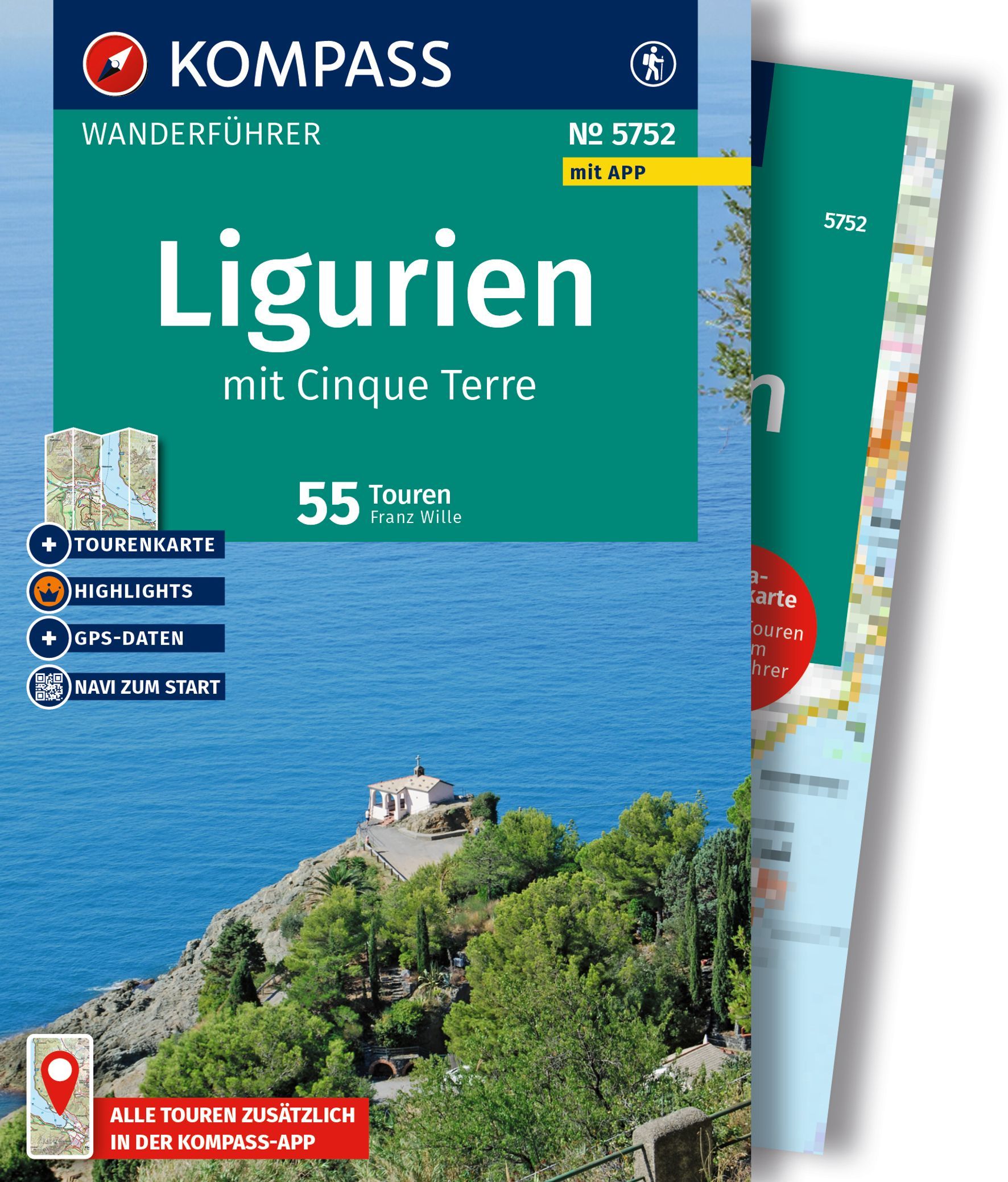 Wandelgids 5752 Kompass Wanderführer Ligurien mit Cinque Terre - Ligur