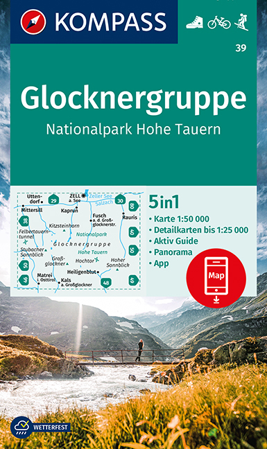 Online bestellen: Wandelkaart 39 Glocknergruppe | Kompass