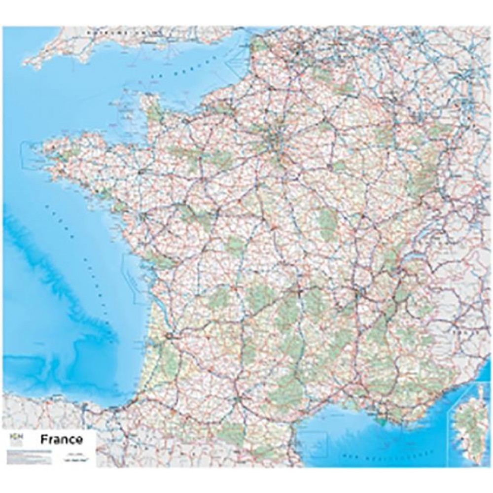 Online bestellen: Wandkaart France - Frankrijk 110 x 100 cm | IGN - Institut Géographique National