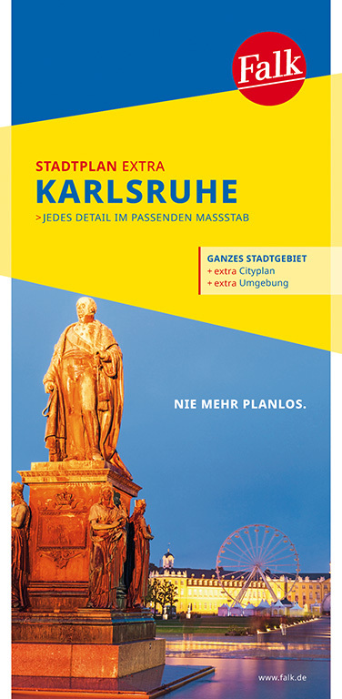 Online bestellen: Stadsplattegrond Falk Stadtplan Extra Karlsruhe | Falk Ostfildern