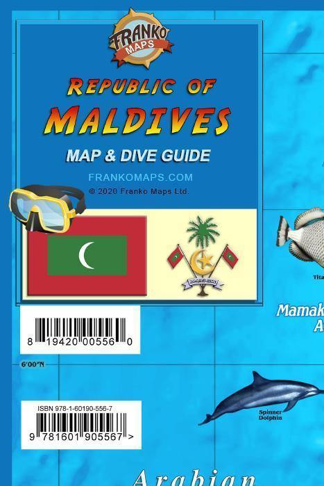 Online bestellen: Waterkaart Republic of Maldives Map & Dive Guide | Franko Maps