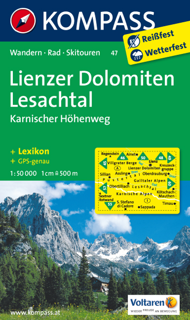 Wandelkaart 47 - Lienzer Dolomiten-Lesachtal | Kompass | 