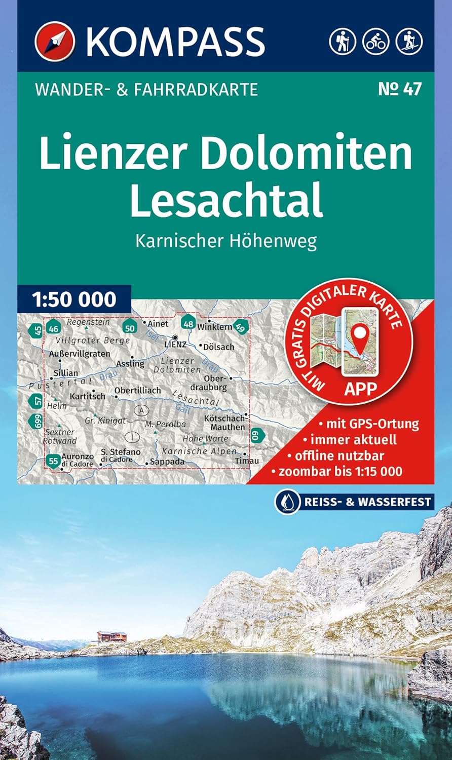 Wandelkaart 47 Lienzer Dolomiten - Lesachtal | Kompass