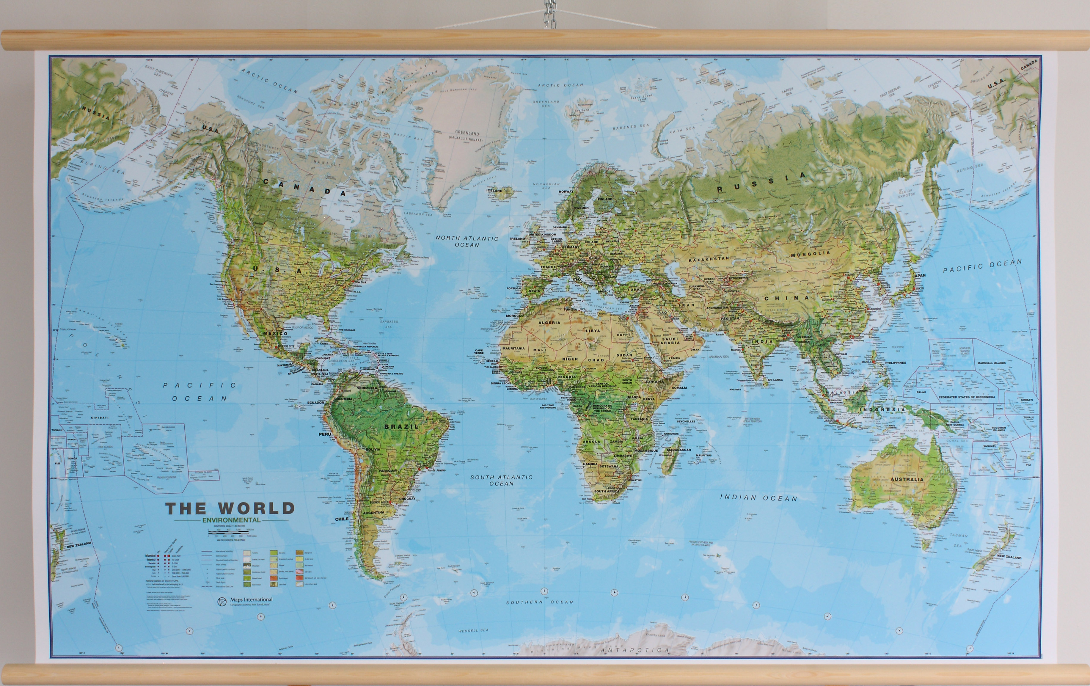 Wereldkaart Environmental, 136 x 84…