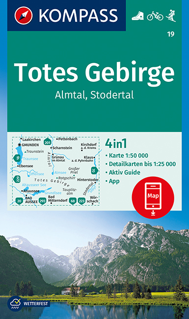 Online bestellen: Wandelkaart 19 Totes Gebirge | Kompass