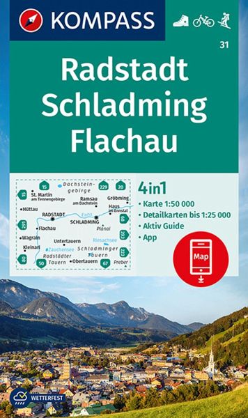 Online bestellen: Wandelkaart 31 Radstadt - Schladming - Flachau | Kompass