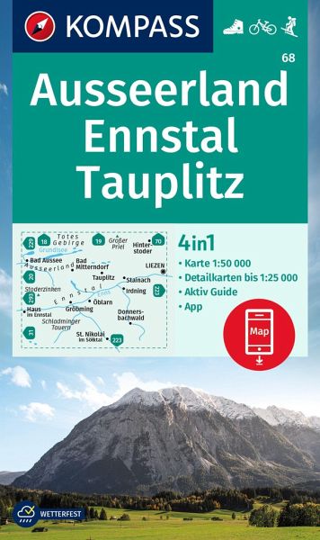 Online bestellen: Wandelkaart 68 Ausseerland - Ennstal - Tauplitz | Kompass