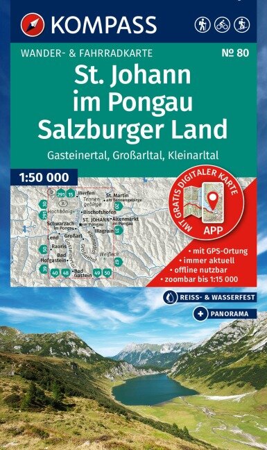 Wandelkaart 80 St. Johann im Pongau - Salzburger Land | Kompass