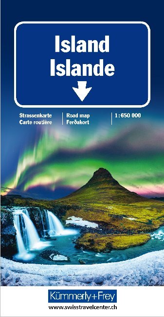Online bestellen: Wegenkaart - landkaart Island -IJsland met Faroer | Kümmerly & Frey