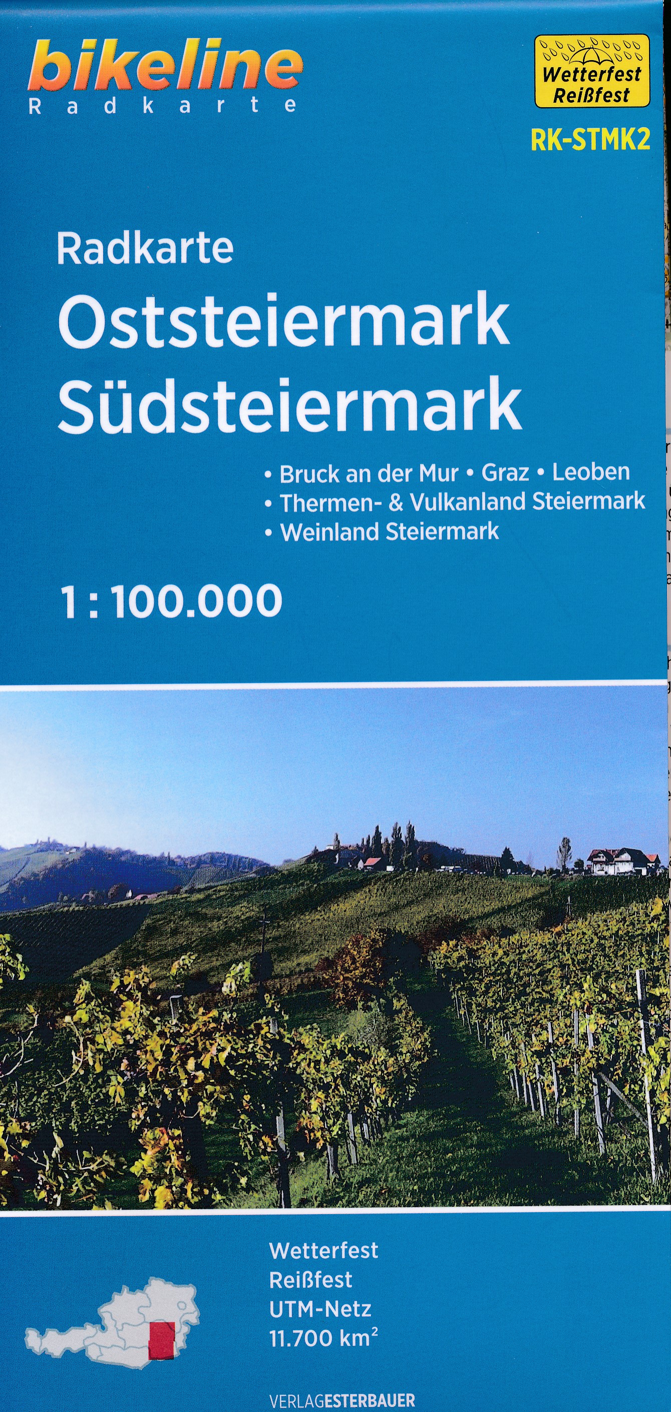 Online bestellen: Fietskaart RK-STMK2 Bikeline Radkarte Oststeiermark - Südsteiermark | Esterbauer
