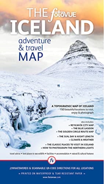 Online bestellen: Wegenkaart - landkaart The fotoVUE Iceland Adventure and Travel Map | Fotovue
