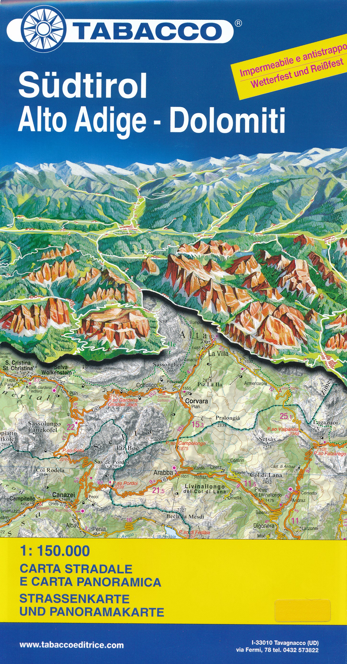 Online bestellen: Wegenkaart - landkaart Südtirol Alto Adige - Dolomiti - Zuid Tirol - Dolomieten | Tabacco Editrice