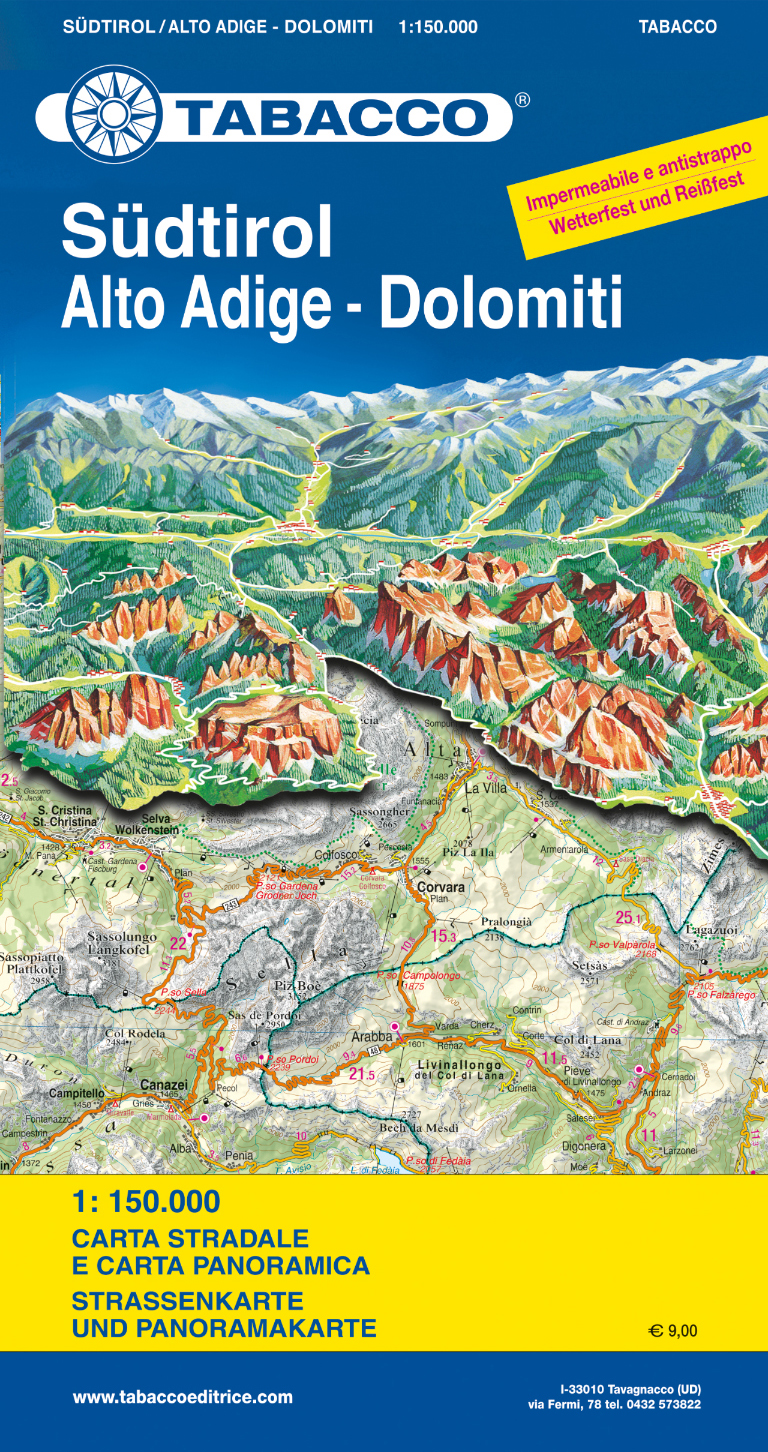 Wegenkaart - landkaart Südtirol Alto Adige - Dolomiti - Zuid Tirol - D