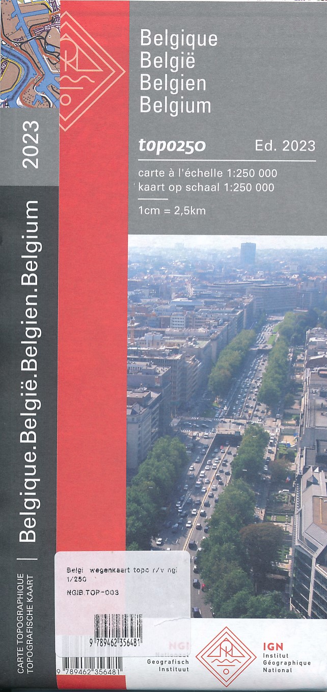 Online bestellen: Wegenkaart - landkaart België Topografisch | NGI - Nationaal Geografisch Instituut