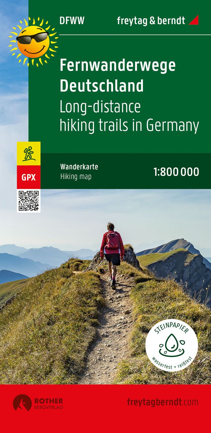 Online bestellen: Wandelkaart Overzichtskaart Fernwanderwege Deutschland - Duitsland | Freytag & Berndt