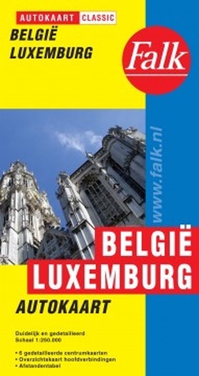 Online bestellen: Wegenkaart - landkaart Autokaart Classic België / Luxemburg | Falk