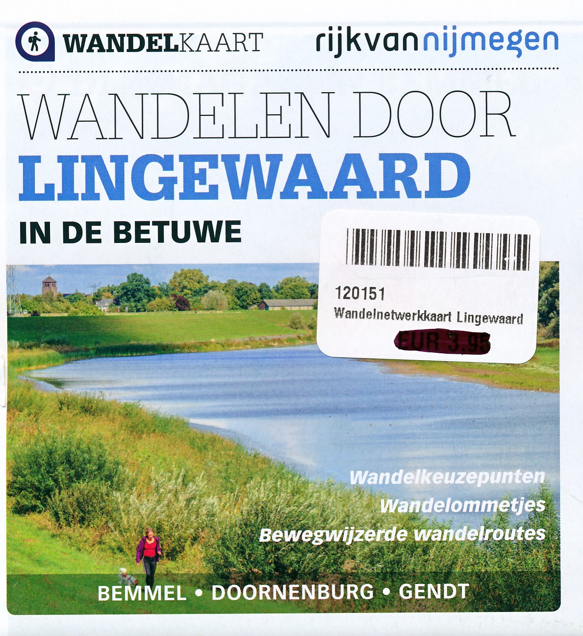 Online bestellen: Wandelknooppuntenkaart - Wandelkaart Wandelen door Lingewaard in de Betuwe | regioarnhem