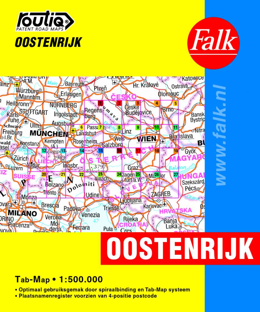 Online bestellen: Wegenatlas Oostenrijk Tab Map | Falk