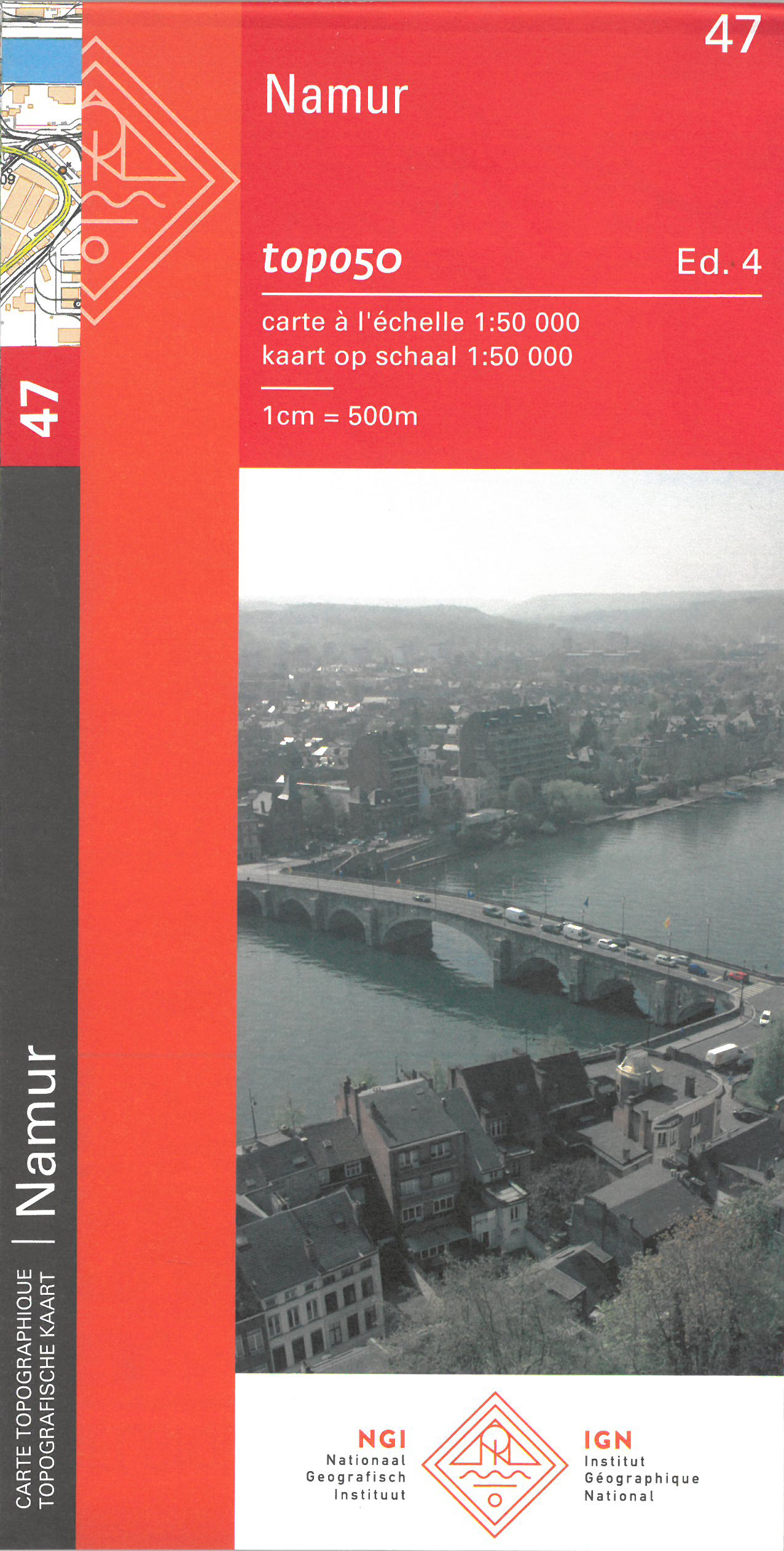 Online bestellen: Topografische kaart - Wandelkaart 47 Topo50 Namur - Namen | NGI - Nationaal Geografisch Instituut
