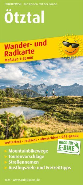Wandelkaart - Fietskaart 1524 Ötzta…