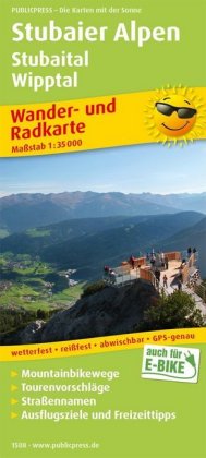 Online bestellen: Wandelkaart 1508 Stubaier Alpen | Publicpress