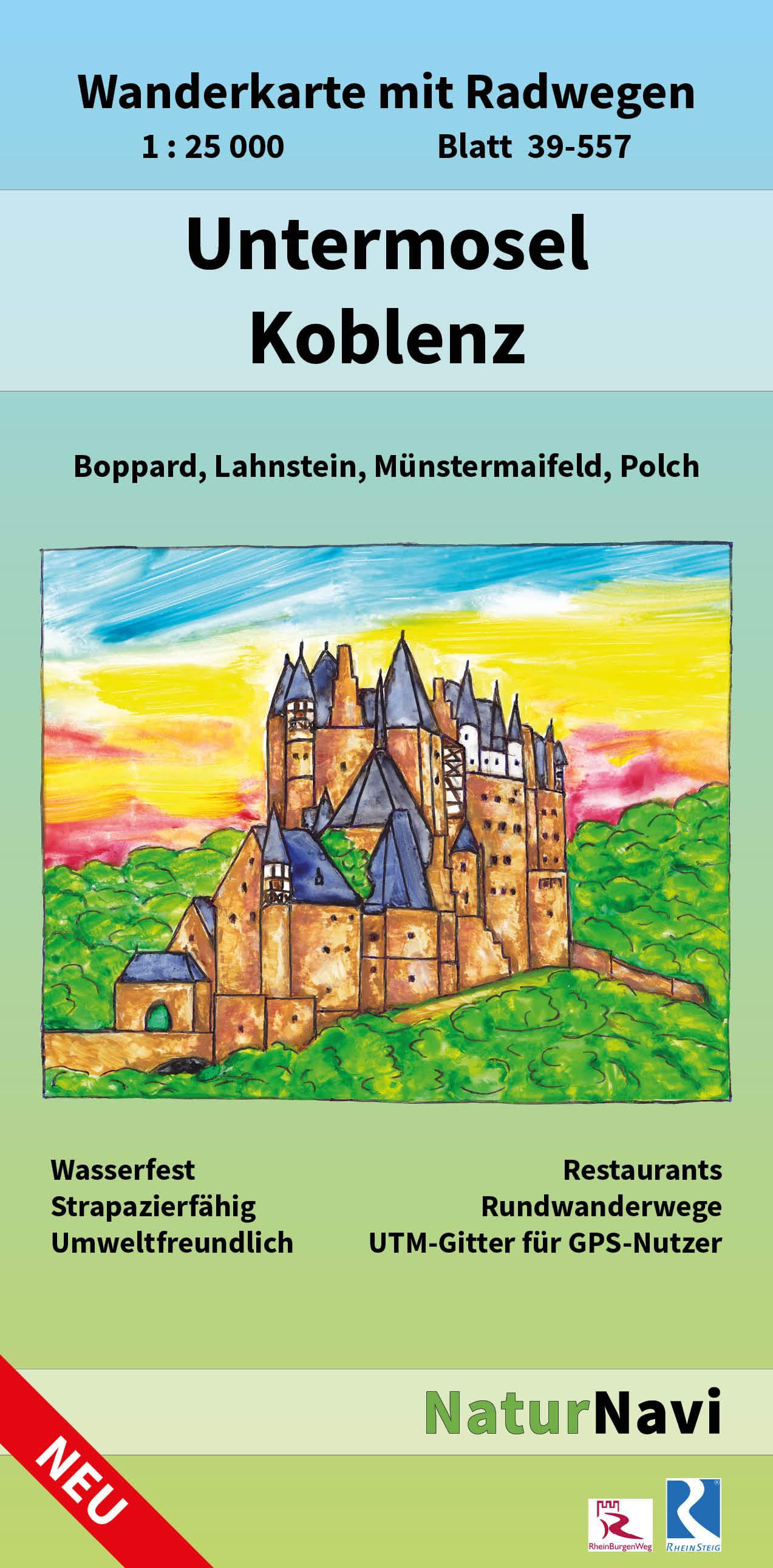 Online bestellen: Wandelkaart 39-557 Untermosel & Koblenz | NaturNavi