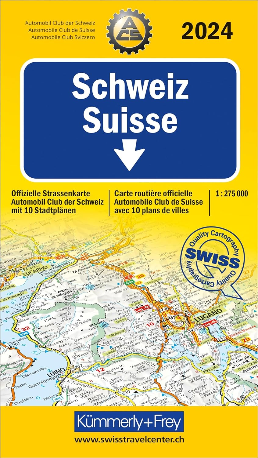 Online bestellen: Wegenkaart - landkaart Schweiz Suisse 2024 - Zwitserland | Kümmerly & Frey