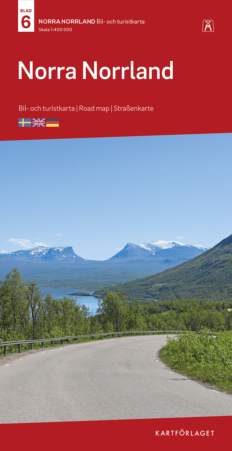 Wegenkaart - landkaart 6 Turistkarta Norra Norrland - Zweden Lapland |