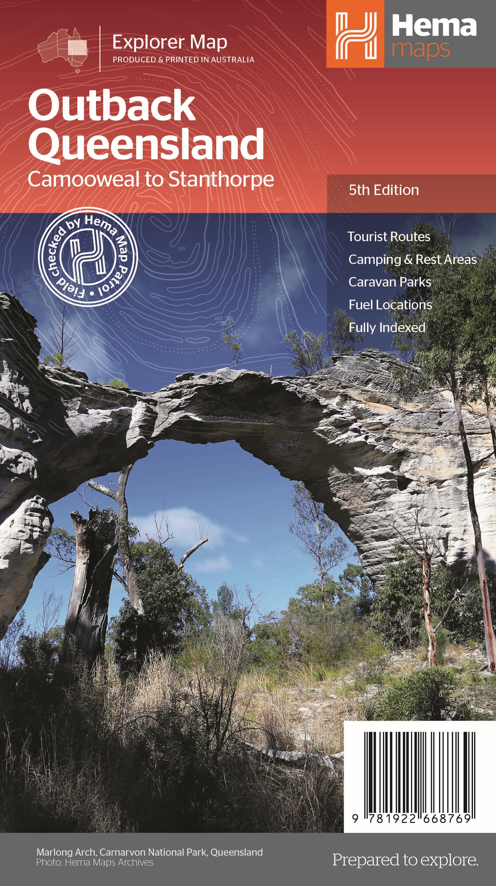 Wegenkaart – landkaart Explorer Map Outback Queensland | Hema Maps