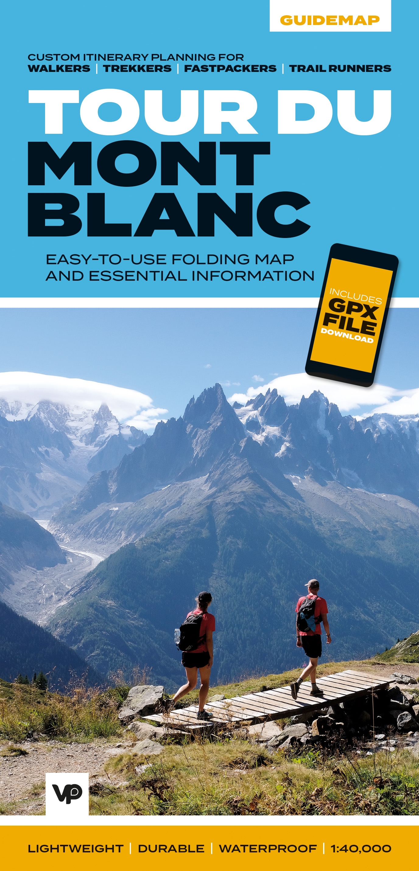 Online bestellen: Wandelkaart Tour du Mont Blanc Guidemap | Vertebrate Publishing