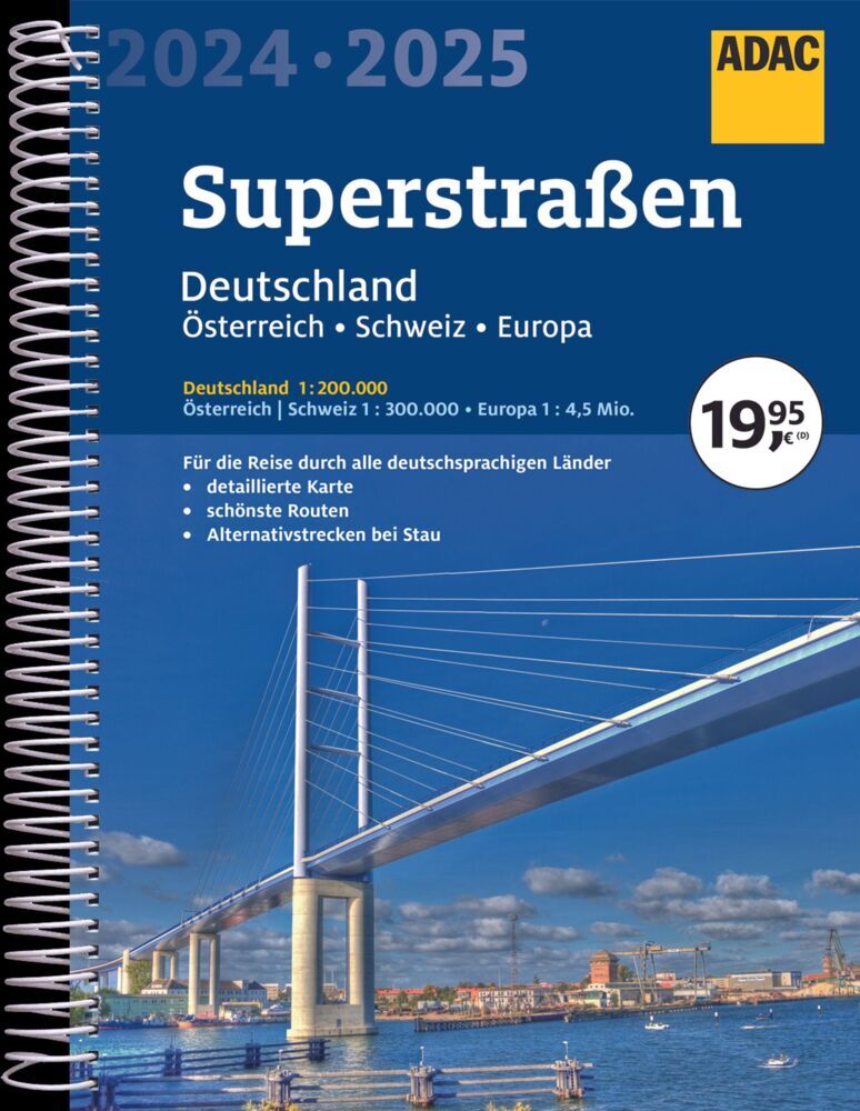Online bestellen: Wegenatlas Superstraßen 2023/2024 Deutschland 1:200 000 | A4 | Ringband | ADAC