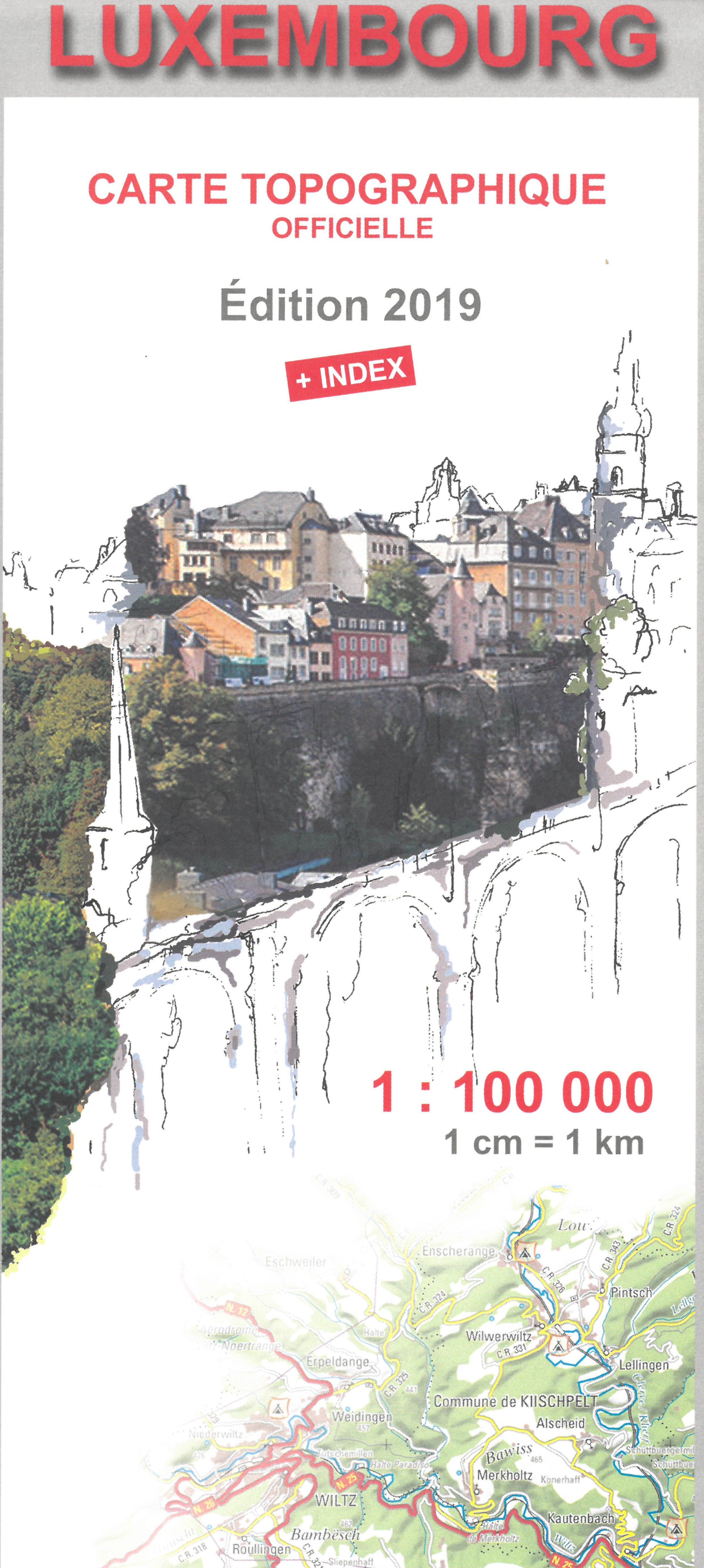 Online bestellen: Topografische kaart - Wandelkaart Luxemburg | Topografische dienst Luxemburg