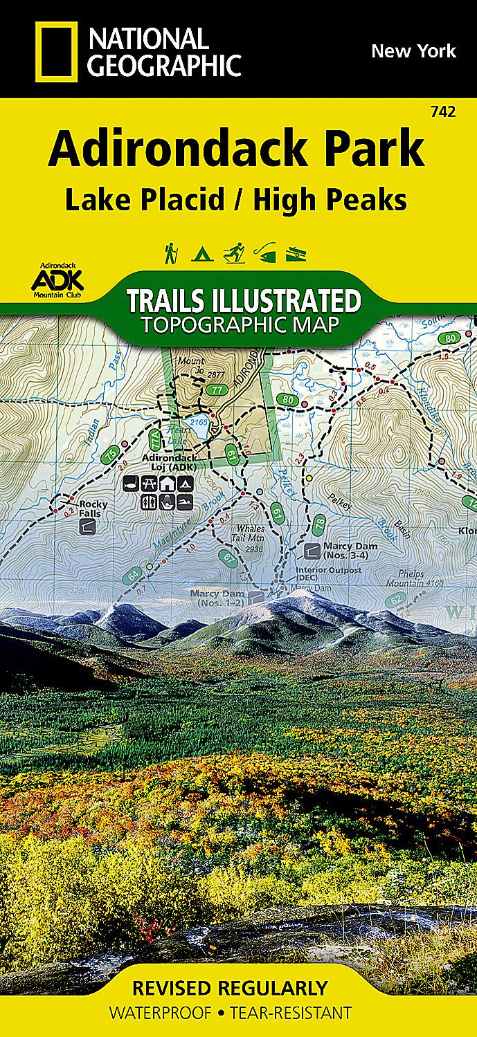 Online bestellen: Wandelkaart Lake Placid, High Peaks: Adirondack Park Map | National Geographic