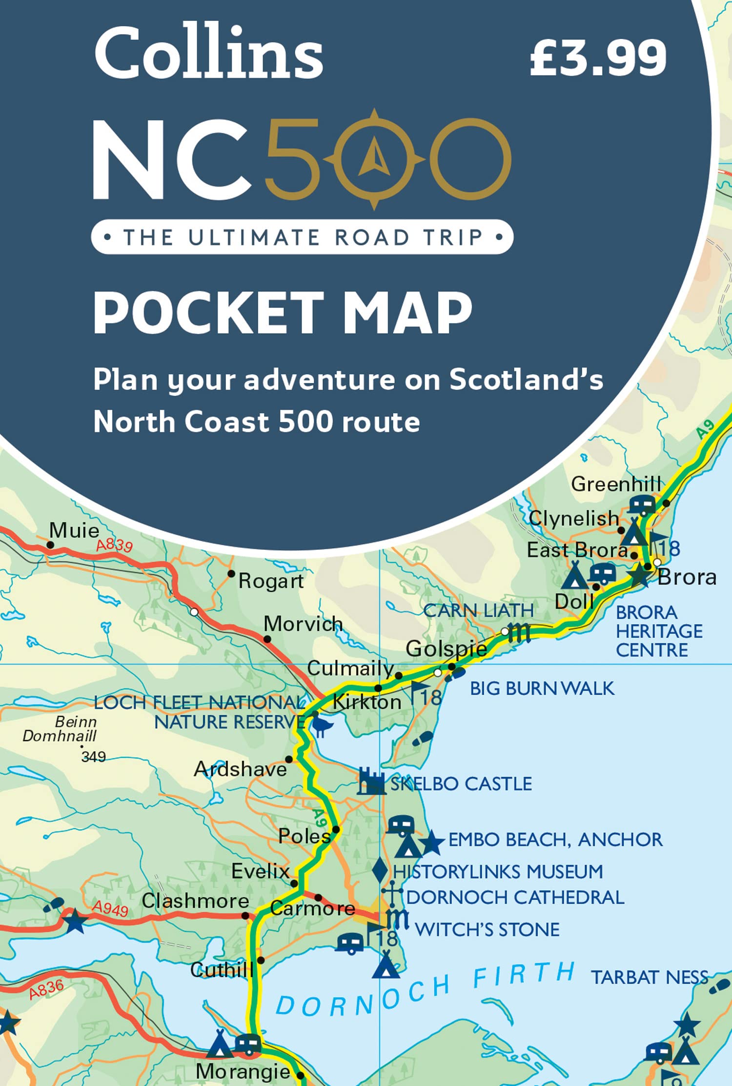 Online bestellen: Wegenkaart - landkaart Pocket Map NC500 | Collins