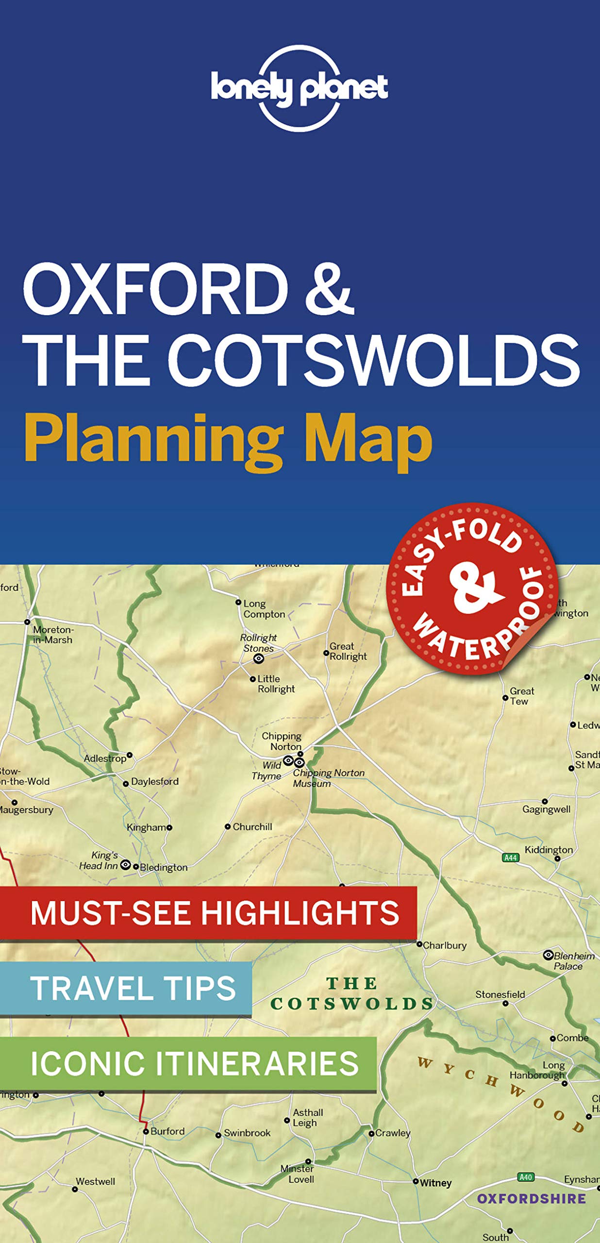 Online bestellen: Wegenkaart - landkaart Planning Map Oxford & the Cotswolds | Lonely Planet