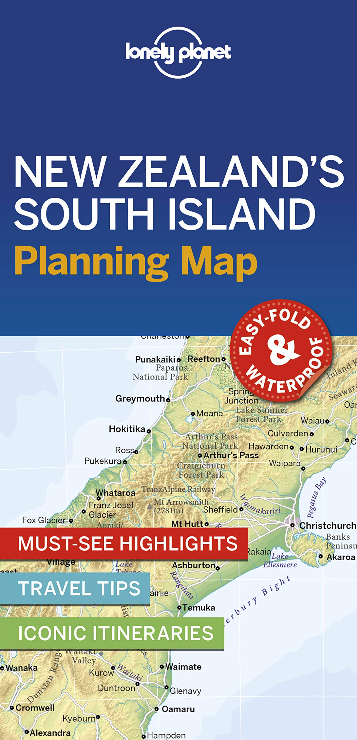 Online bestellen: Wegenkaart - landkaart Planning Map New Zealand's South Island - Zuidereiland Nieuw Zeeland | Lonely Planet