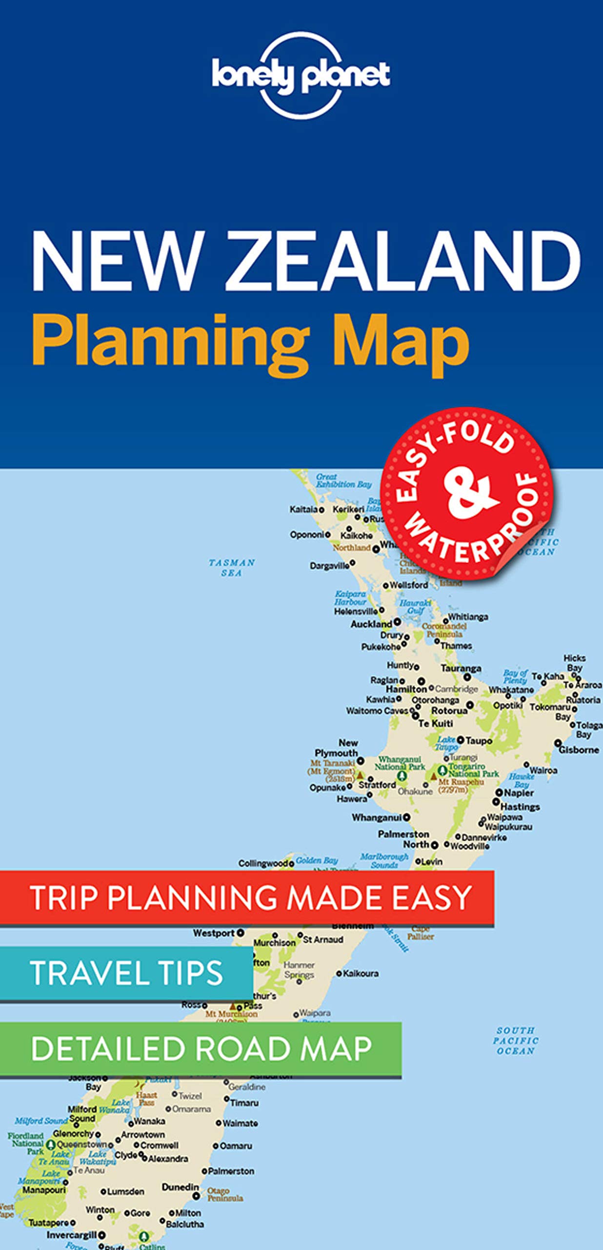 Online bestellen: Wegenkaart - landkaart Planning Map New Zealand - Nieuw Zeeland | Lonely Planet