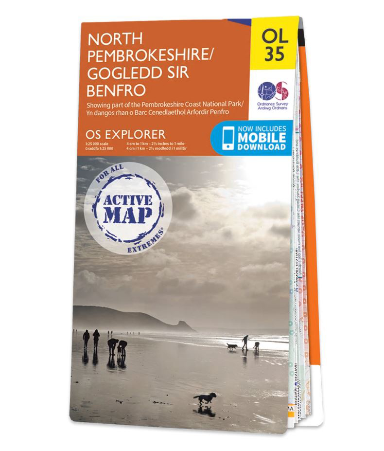 Online bestellen: Wandelkaart OL35 OS Explorer Map | Active North Pembrokeshire Active Map | Ordnance Survey